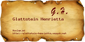 Glattstein Henrietta névjegykártya